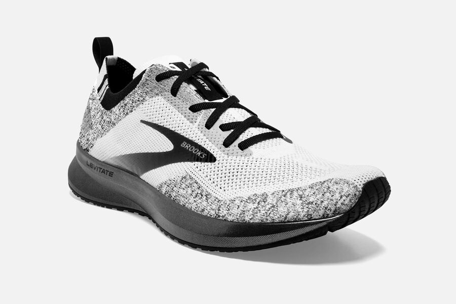 Brooks Running Shoes - Levitate 4 Road Mens - White/Black - WOI-431689